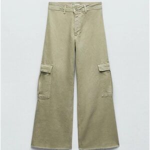 Zara Wide-Leg Marine Cargo Jeans